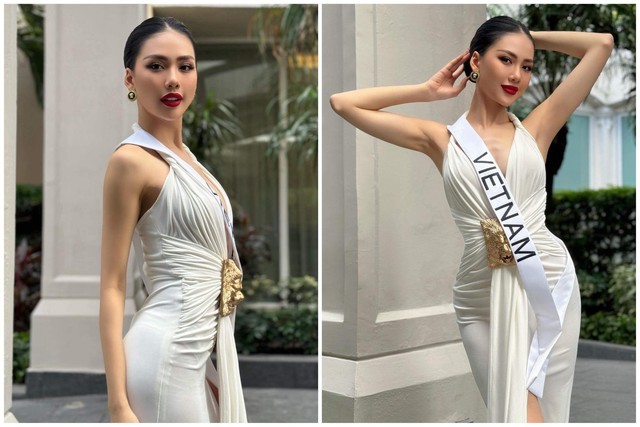 Bùi Quỳnh Hoa gợi cảm đọ sắc cùng các đối thủ tại Miss Universe 2023 - Ảnh 1.