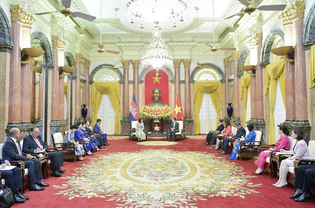 Chủ tịch nước Võ Văn Thưởng tiếp Chủ tịch Quốc hội Vương quốc Campuchia - Ảnh 2.