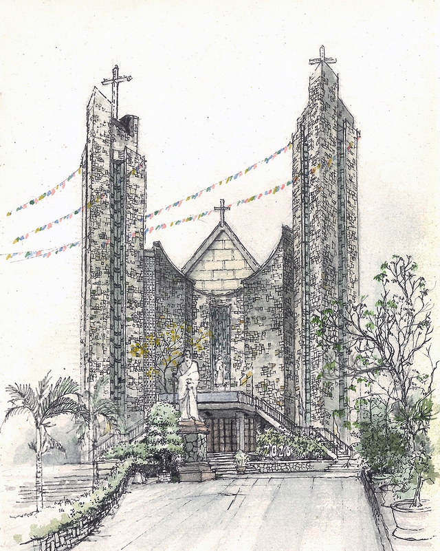 Góc ký họa: Nhà thờ Phủ Cam - Ảnh 6.