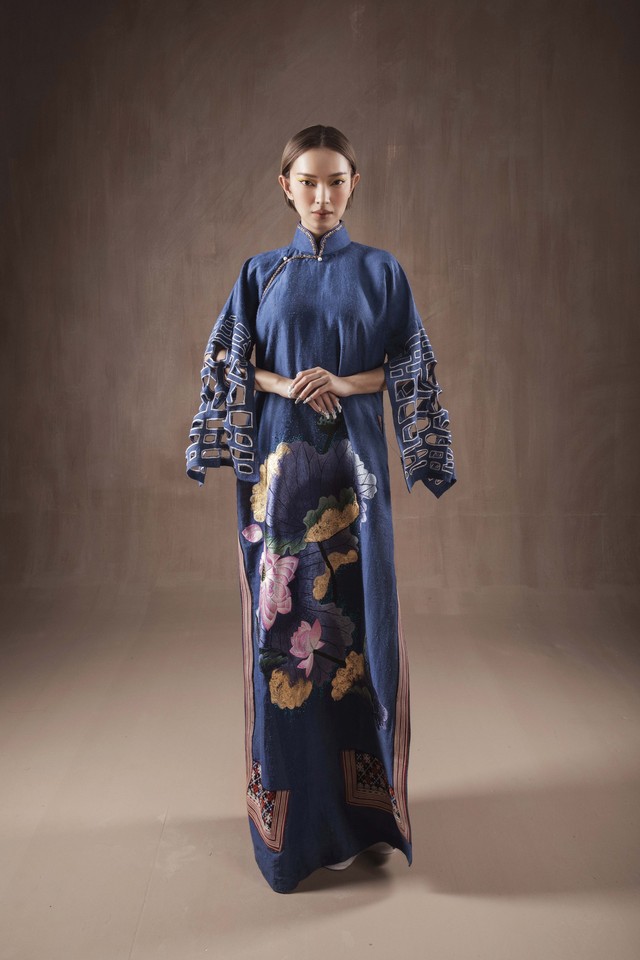 Vũ Việt Hà ra mắt bộ sưu tập áo dài làm từ sợi dứa - Ảnh 7.