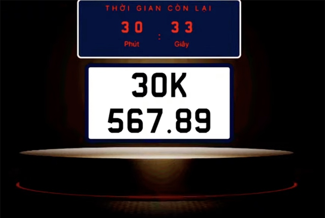 Đấu giá biển số 'siêu VIP' của Hà Nội và TP.HCM, biển 30K-567.89 lên sàn lần 3 - Ảnh 1.
