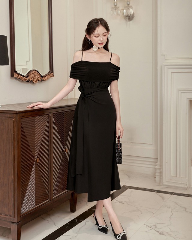 Mẫu váy đẹp cho phụ nữ trung niên tôn dáng LVV068 | LYBEE