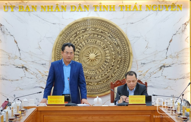 Chủ tịch UBND tỉnh Thái Nguyên và Chủ tịch Hội đồng thành viên EVN Đặng Hoàng Anh chủ trì hội nghị