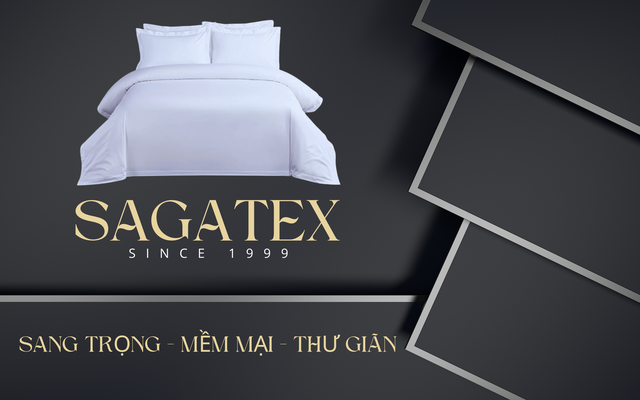 Bộ chăn ga gối cao cấp màu trắng Sagatex phù hợp với không gian phòng ngủ sang trọng. ẢNH: Sagatex cung cấp)