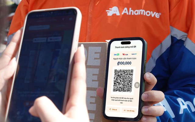 Ahamove là đối tác đầu tiên trong lĩnh vực giao hàng của ZaloPay đã triển khai ZaloPay QR Đa Năng