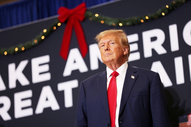 Ông Trump trong sự kiện vận động cử tri tại bang Iowa hôm 19.12Ảnh: Reuters Ông Trump trong sự kiện vận động cử tri tại bang Iowa hôm 19.12Ảnh: Reuters