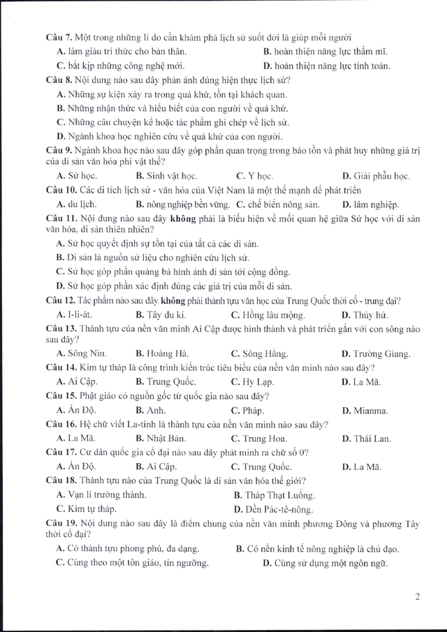 Đề minh họa thi tốt nghiệp THPT 2025: Khó có điểm 10 môn lịch sử - Ảnh 2.