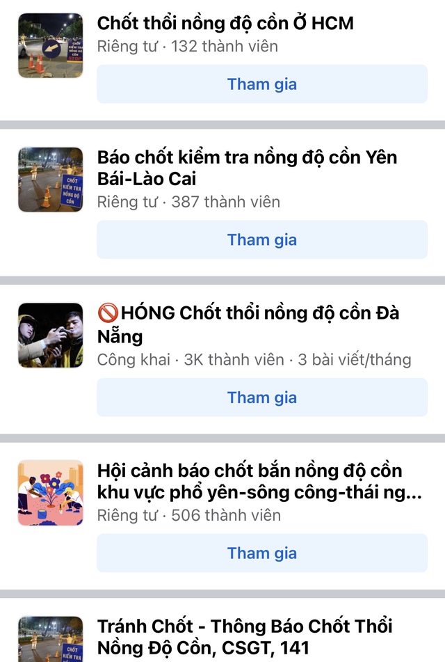 Tràn lan hội nhóm ‘báo chốt’ tránh kiểm tra nồng độ cồn - Ảnh 1. Tràn lan hội nhóm ‘báo chốt’ tránh kiểm tra nồng độ cồn - Ảnh 1.