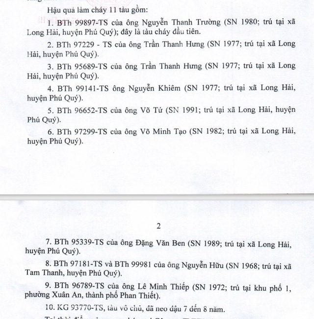 Công an Phan Thiết xác nhận nguyên nhân ban đầu vụ cháy 11 tàu cá chiều nay - Ảnh 2.