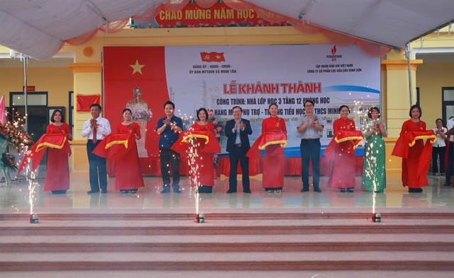 BSR tổ chức khánh thành Trường tiểu học và THCS xã Minh Tân, H.Kiến Xương (Thái Bình)