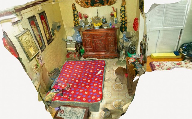 Tiến sĩ Alison Bennett đã tạo mô hình 3D của một không gian sống trong phố cổ Hà Nội từ ảnh chụp. (Hình: Alison Bennett)
