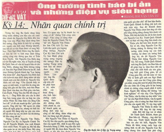 GỬI ANH GIAO Ông tướng tình báo bí ẩn và những điệp vụ siêu hạng - Kỳ 14: Nhãn quan chính trị - Ảnh 1.