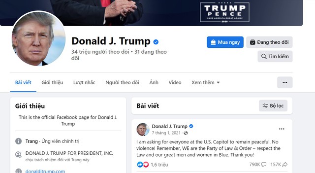 Ông Trump được khôi phục tài khoản Facebook, Instagram - Ảnh 1.