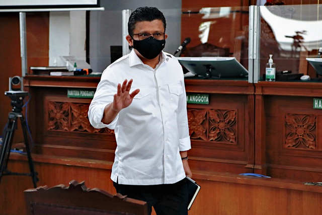 Ông Ferdy Sambo tại phiên tòa ngày 13.2 tại Jakarta