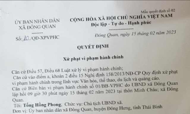 Thái Bình: Hành nghề gọi hồn, áp vong, 'Cô Lựu' bị xử phạt 3 triệu đồng - Ảnh 1.