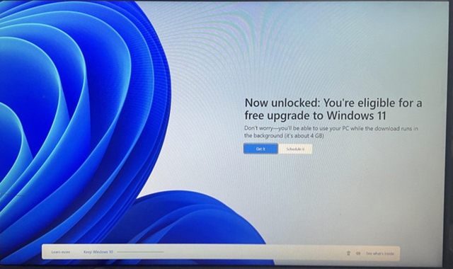 Màn hình đề nghị nâng cấp lên Windows 11 của Microsoft được chia sẻ trên Reddit