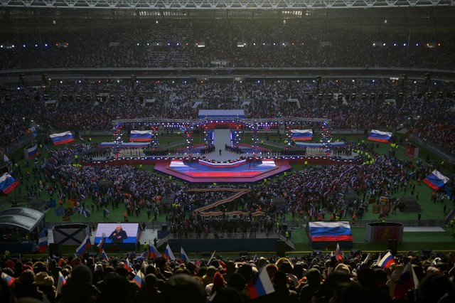 Ông Putin phát biểu tại sân vận động Luzhniki ngày 22.2