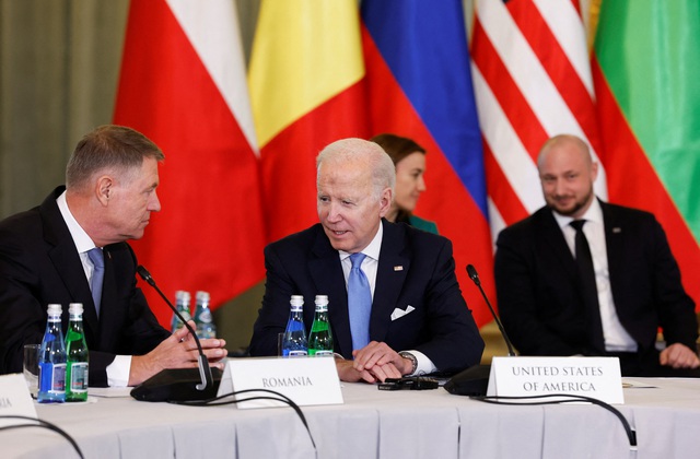 Tổng thống Mỹ Joe Biden trong hội nghị nhóm B9 tại Warsaw ngày 22.2