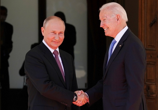Tổng thống Nga Vladimir Putin và Tổng thống Mỹ Joe Biden gặp nhau tại Geneva vào tháng 6.2021