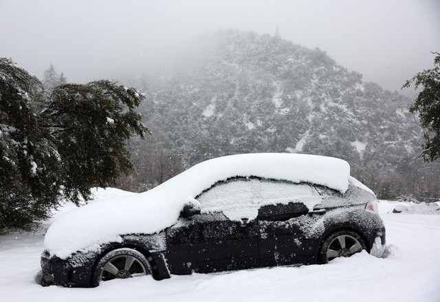 Lần đầu tuyết rơi sau nhiều năm, người California hân hoan lên núi chụp ảnh - Ảnh 11.