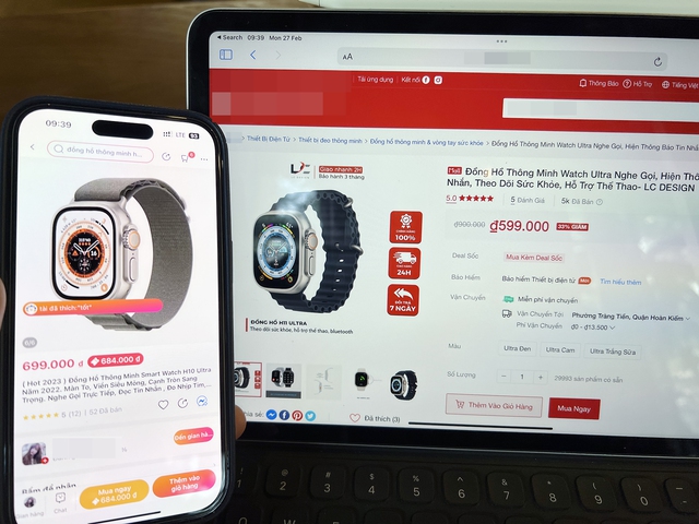 Mẫu Apple Watch Ultra nhái giá rẻ được bán công khai trên mạng