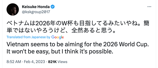 HLV Keisuke Honda xuất hiện ở TP.HCM nói đội Việt Nam có thể dự World Cup 2026 - Ảnh 2.