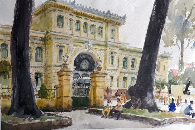 Góc ký họa: Bưu điện Sài Gòn - Ảnh 8.