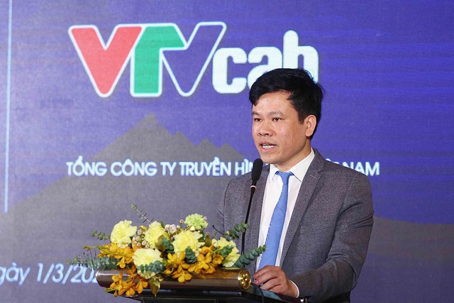 Ông Bùi Huy Năm - Tổng giám đốc VTVcab phát biểu về hợp tác chiến lược toàn diện