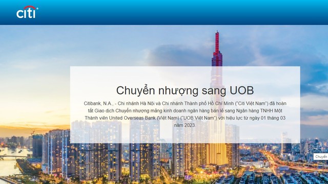 Citibank hoàn tất việc chuyển nhượng ngân hàng bán lẻ tại Việt Nam cho UOB - Ảnh 1.