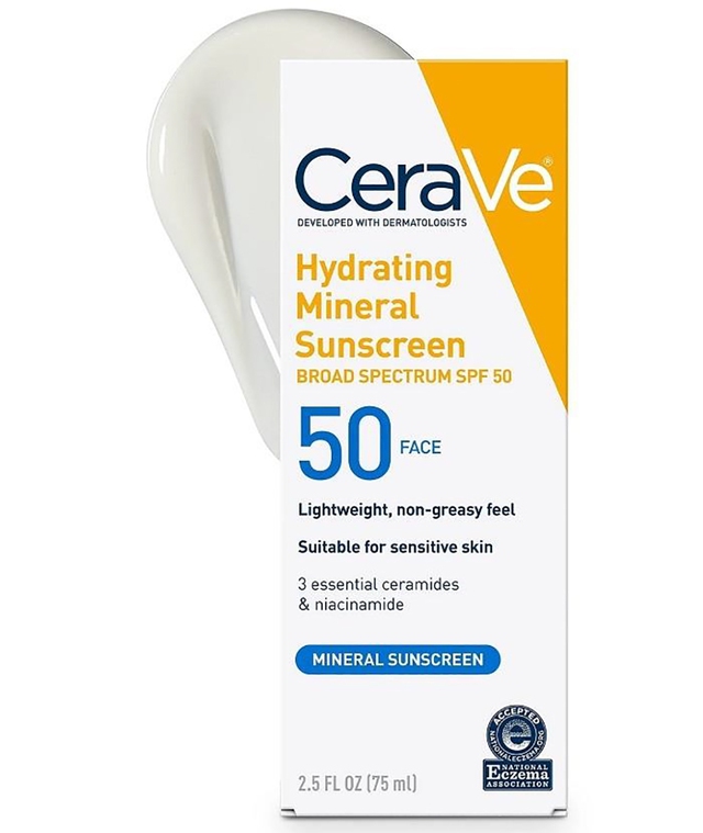 Cerave Hydrating Mineral Sunscreen SPF 50 Face Lotion