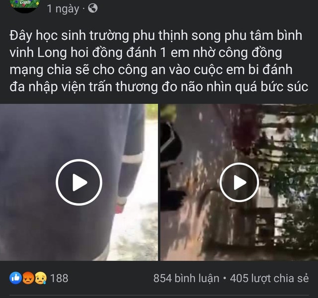 Vĩnh Long:Điều tra nhóm thiếu nữ dùng mũ bảo hiểm đánh dã man nữ sinh lớp 8 - Ảnh 1.