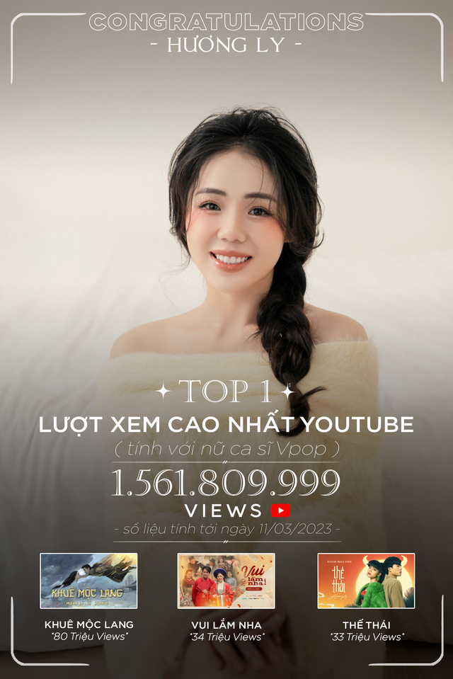 Kênh YouTube của 'thánh cover' Hương Ly có lượt xem cao nhất Việt Nam  - Ảnh 1.