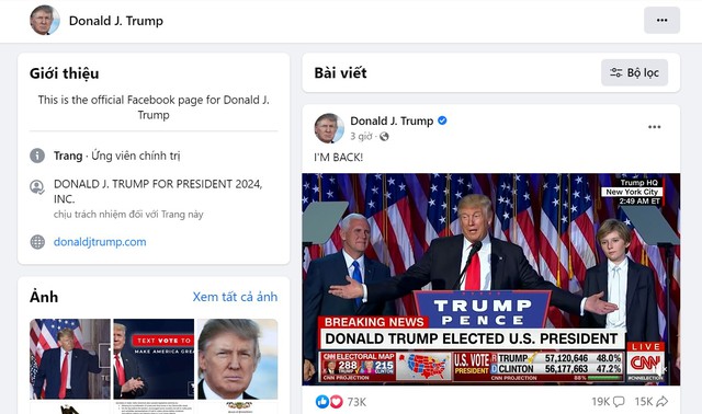 Trở lại Facebook và YouTube, cựu Tổng thống Trump đăng nội dung gì? - Ảnh 1.