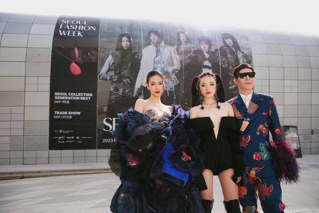 Diện thiết kế của Công Trí, Bảo Hà xuất hiện ấn tượng tại Seoul Fashion Week 2023 - Ảnh 1.