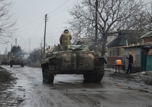Xe chiến đấu bộ binh BMP-2 của Ukraine gần Bakhmut ngày 27.2