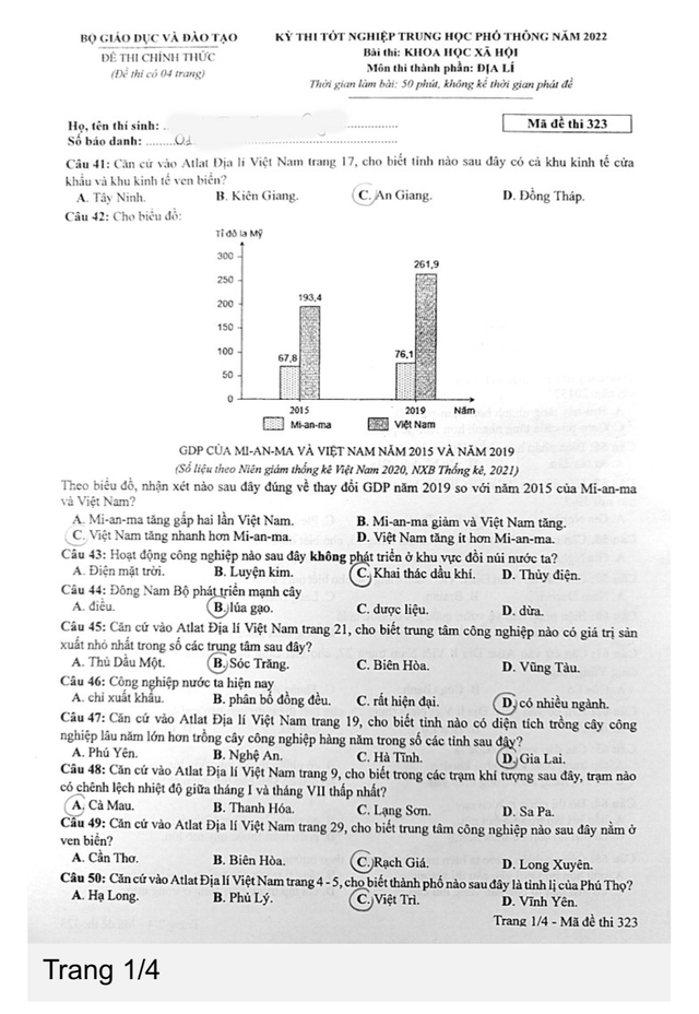 Đề tham khảo thi tốt nghiệp THPT 2023 môn địa lý có điểm mới, nên chú ý - Ảnh 3.