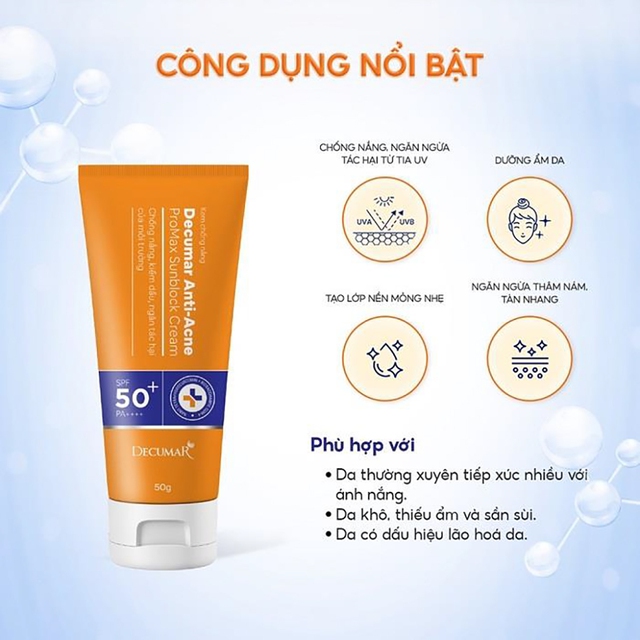 Kem kháng nắng và nóng Decumar Anti-Acne Promax Sunblock Cream