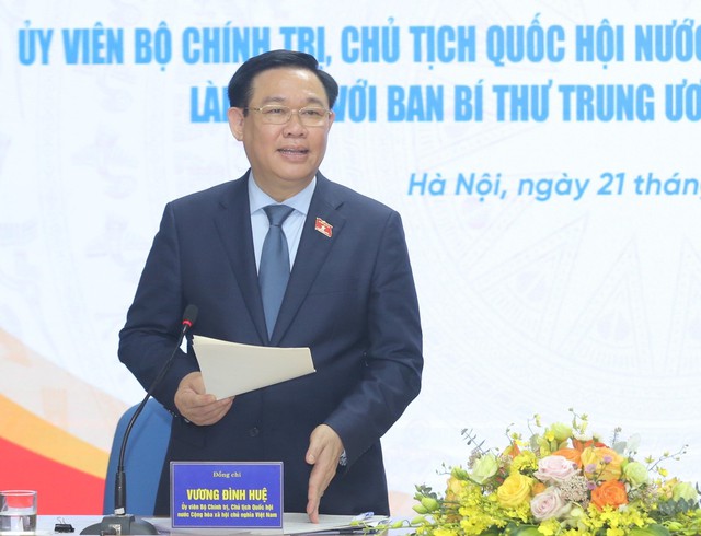 Chủ tịch Quốc hội Vương Đình Huệ làm việc với Ban Bí thư T.Ư Đoàn - Ảnh 4.