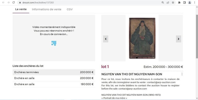 Bức tranh 'Chân dung Mẹ tôi' của Nguyễn Nam Sơn được gõ búa 200.000€  - Ảnh 5.