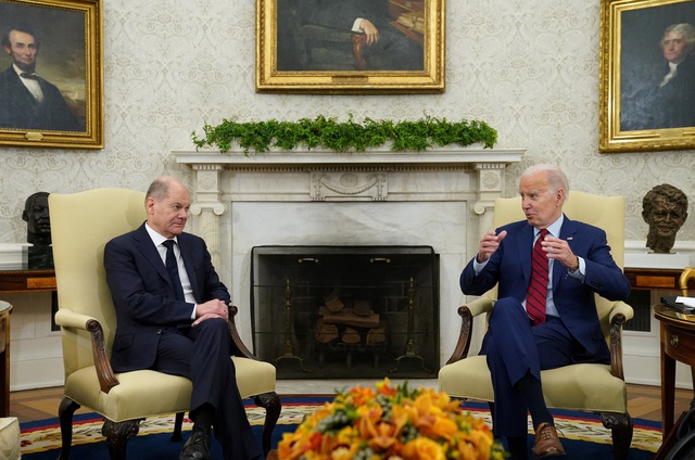 Thủ tướng Đức Olaf Scholz gặp Tổng thống Mỹ Joe Biden tại Nhà Trắng ngày 3.3