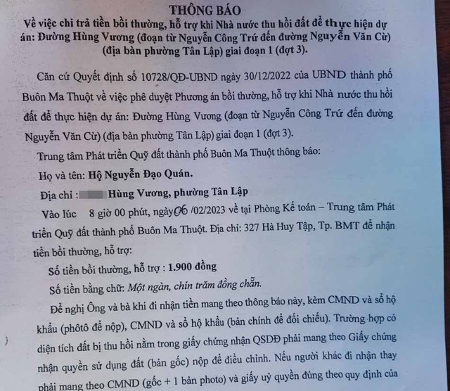 Bồi thường chưa tới 2.000 đồng ở Đắk Lắk: Do đất không nằm trong sổ đỏ? - Ảnh 2.