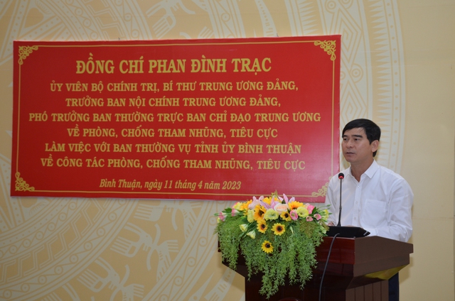 Trưởng Ban Nội chính Trung ương Phan Đình Trạc làm việc với Tỉnh ủy Bình Thuận - Ảnh 3. Trưởng Ban Nội chính Trung ương Phan Đình Trạc làm việc với Tỉnh ủy Bình Thuận - Ảnh 3.