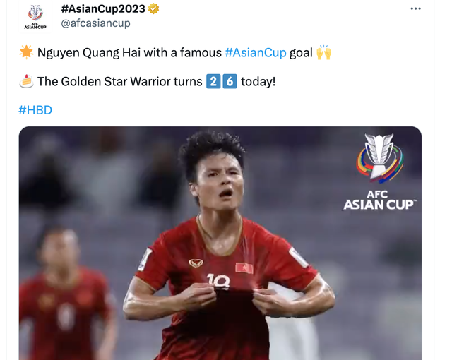 AFC đăng clip bàn thắng đẹp nhất của Quang Hải tại Asian Cup chúc mừng sinh nhật - Ảnh 1.