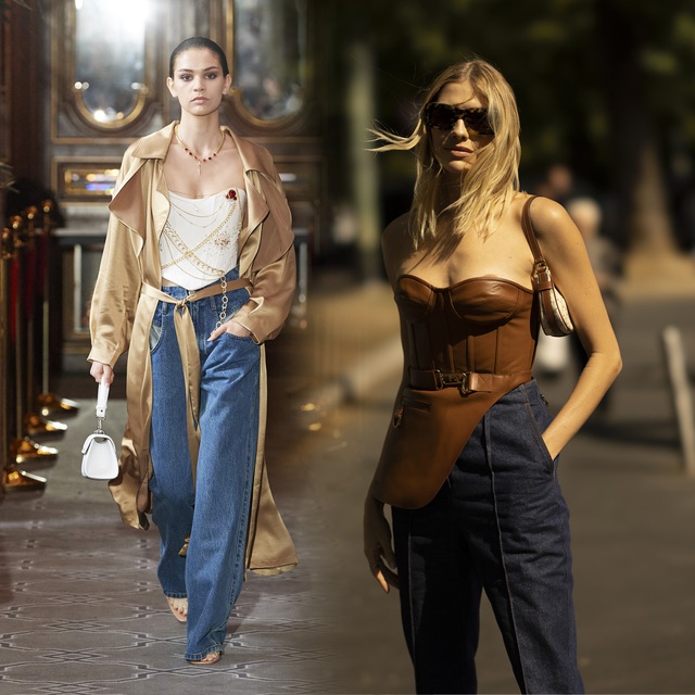 Corset và quần jeans - bộ đồ thông hành cho mùa hè 2023 - Ảnh 1.