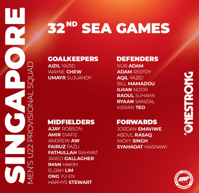 Đối thủ ẩn số của HLV Troussier, U.22 Singapore gọi 25 cầu thủ dự SEA Games 32 - Ảnh 2.