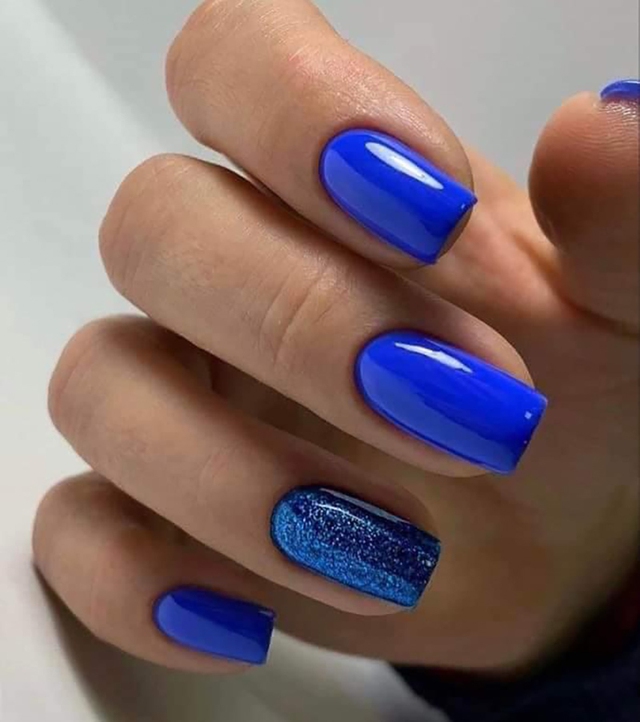 Tăng điểm phong cách nhờ những kiểu nail màu xanh đón hè cực sang tay - Ảnh 7.