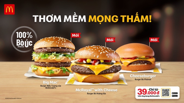 Dòng bánh burger &quot;Thơm Mềm Mọng Thấm&quot; tại McDonald’s