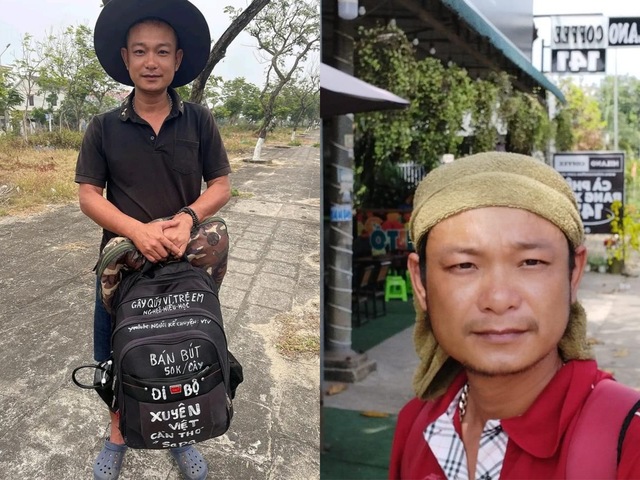 Người đàn ông đi bộ xuyên Việt bán bút gây quỹ tặng học sinh nghèo - Ảnh 2.