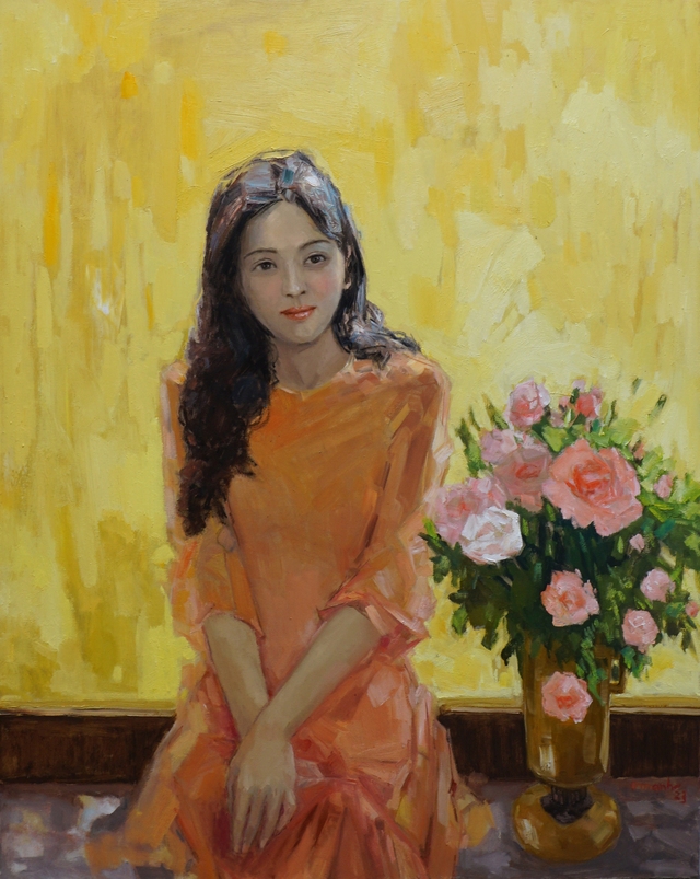 Thiếu nữ 'đẹp như tranh vẽ' trong các tác phẩm của họa sĩ Lâm Đức Mạnh  - Ảnh 10.