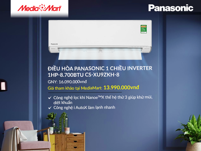 Top 5 điều hòa Panasonic giảm sốc đáng mua nhất hè 2023 - Ảnh 3. Top 5 điều hòa Panasonic giảm sốc đáng mua nhất hè 2023 - Ảnh 3.